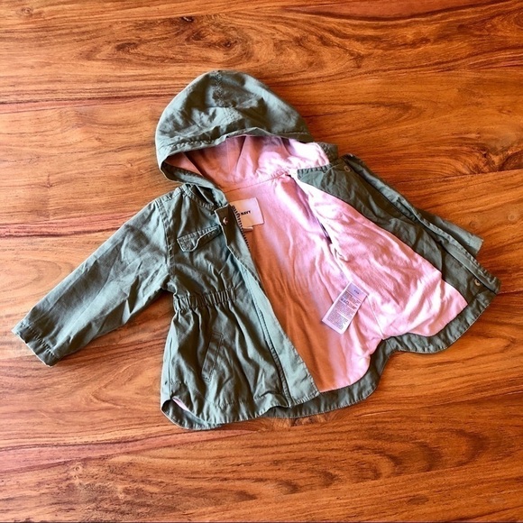 Old Navy Green & Pink Canvas Utility Jacket - Picture 2 of 5